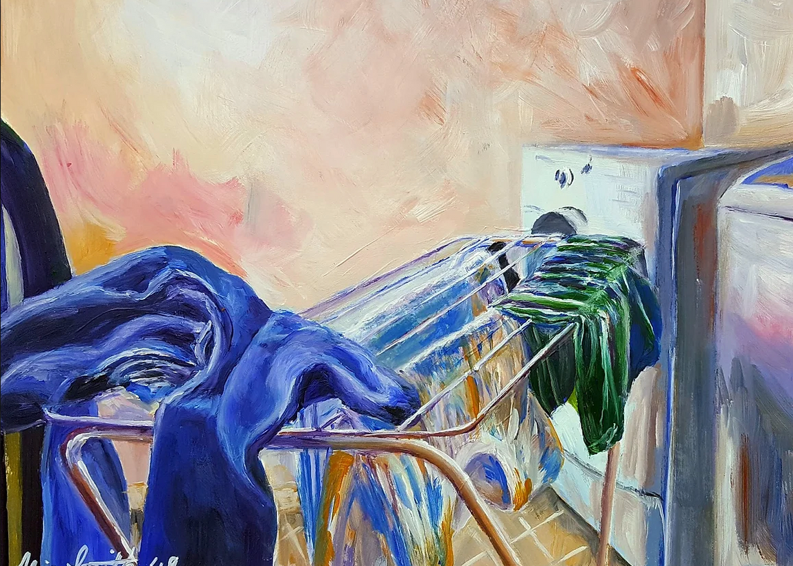 Hanging our Clothes to Dry, a 7x5 mini art print by Clio Smith