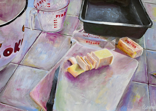 Baking my Grandma's Recipe, a 7x5 mini art print by Clio Smith