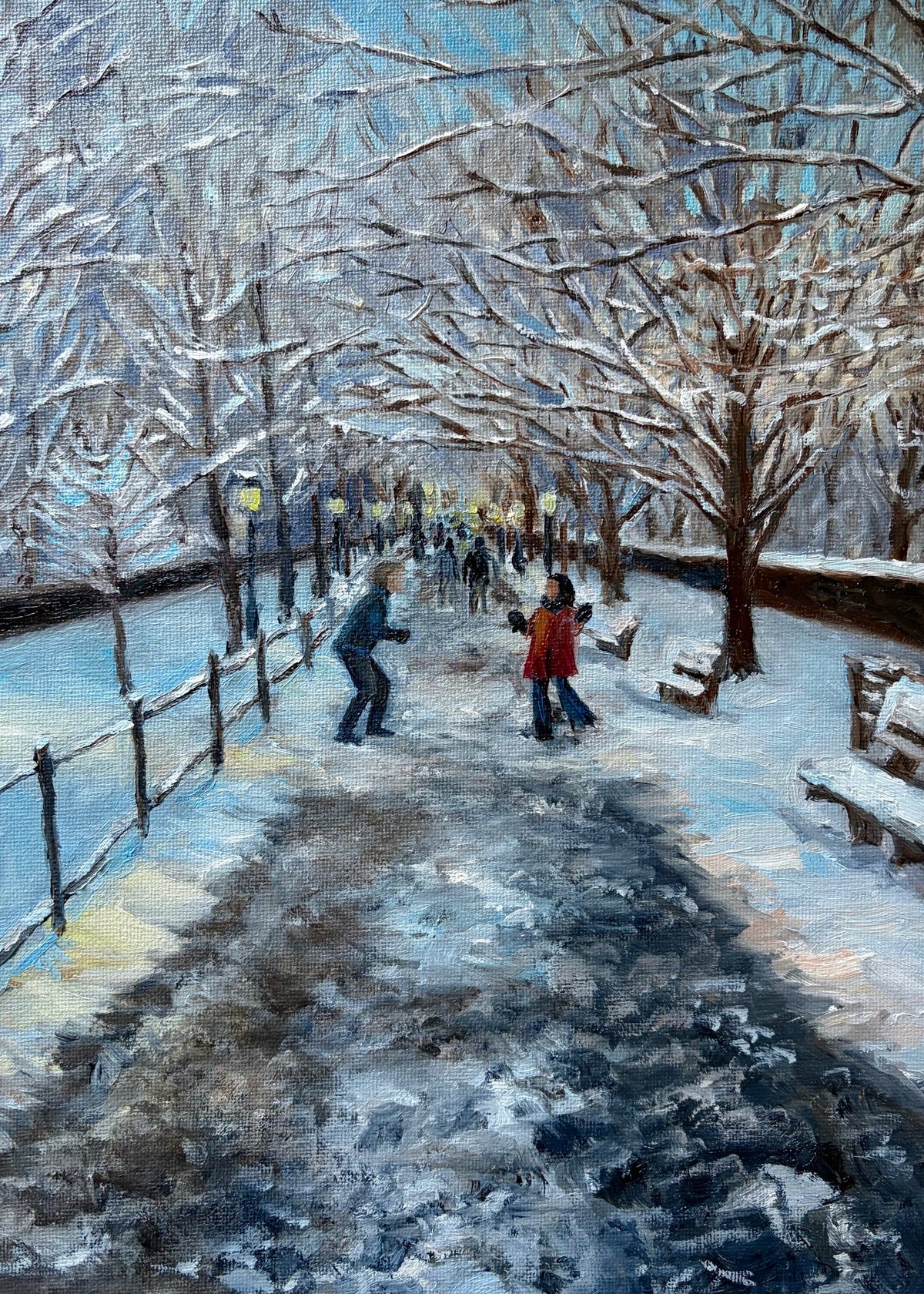 Snowball Fight, a 5x7 mini art print by Clio Smith